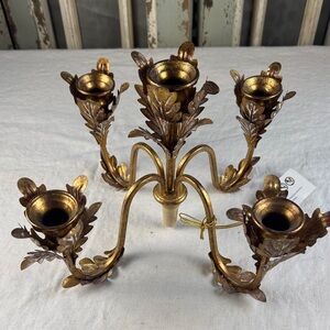 RARE Frontgate Renoir Five Candle Gold Wine Bottle Candelabra